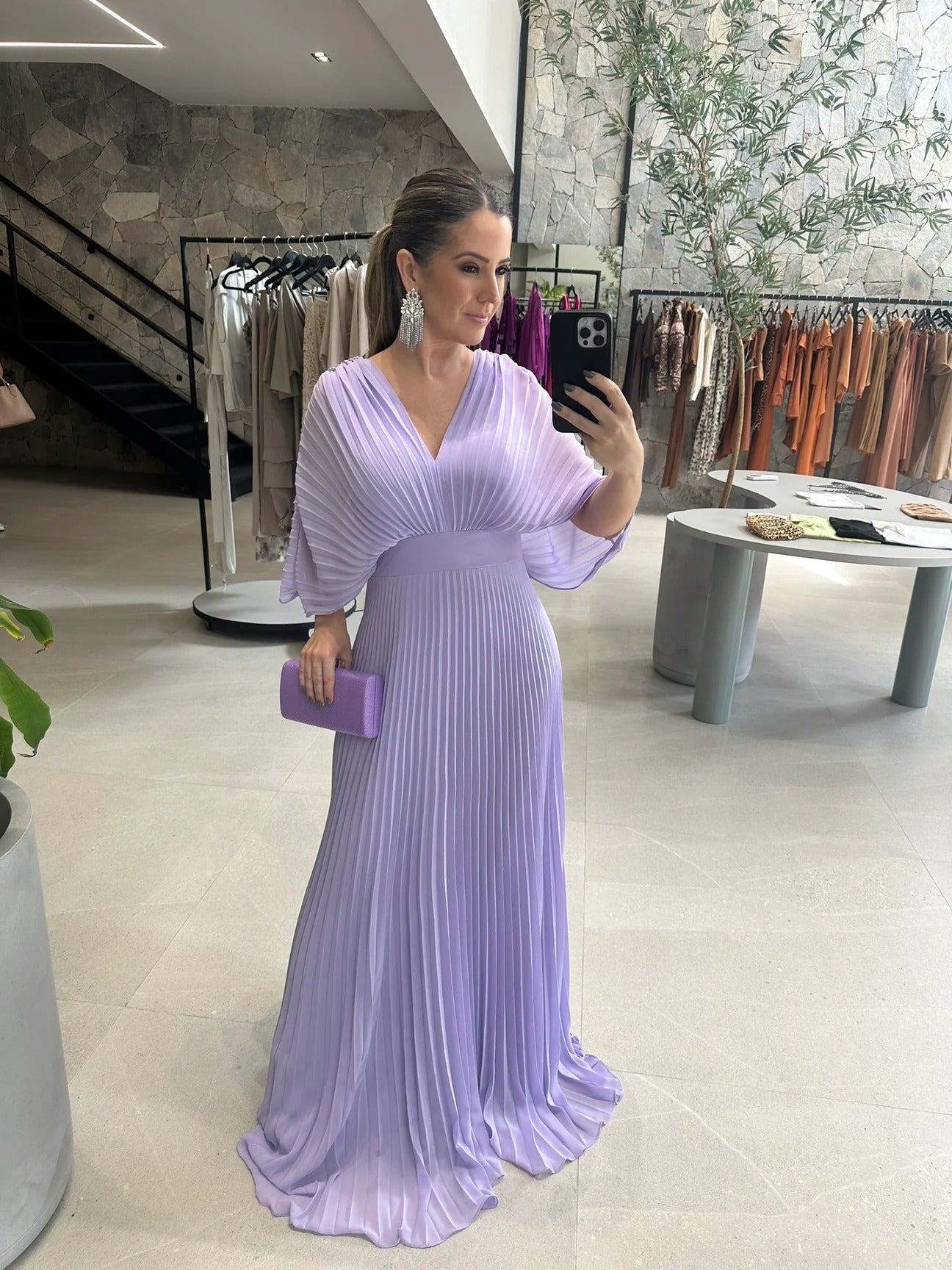 Maria | Lively Maxi Dress with Pleats