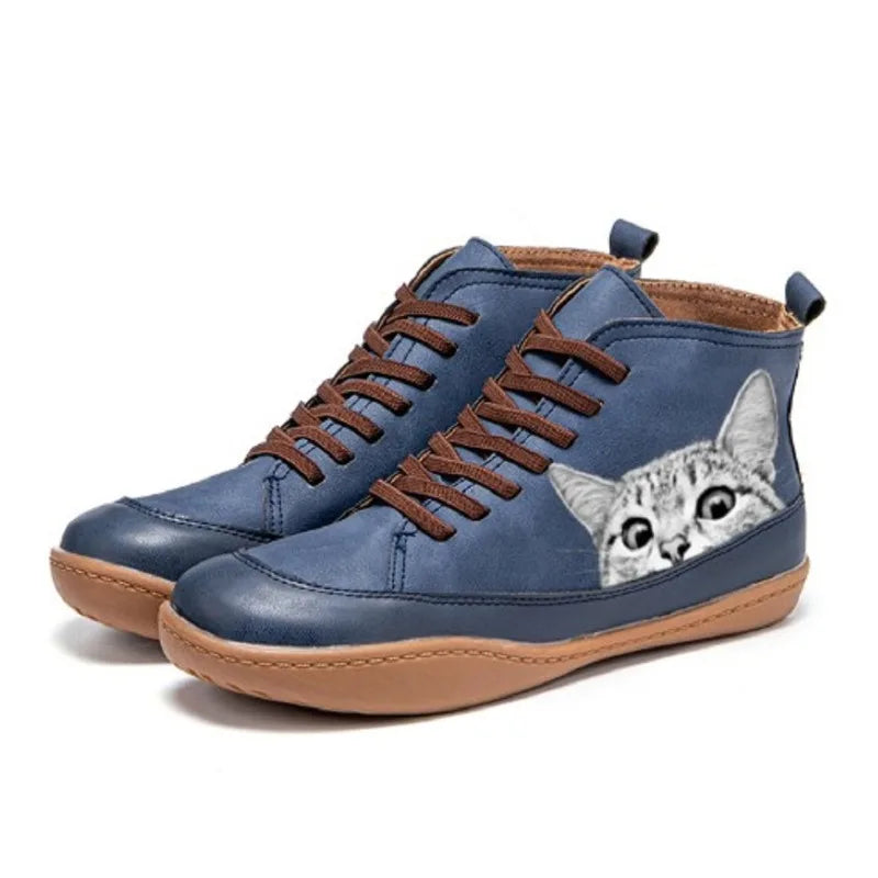 Lisa | Leather Ankle Boots for Cat Lovers