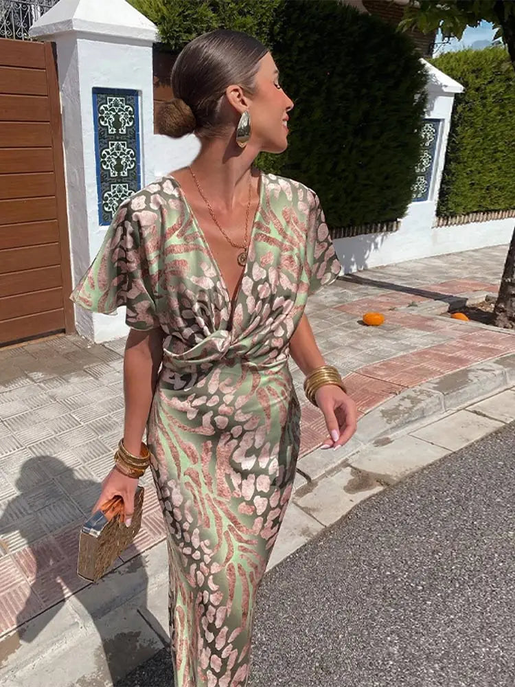 Sandra | Short Sleeve Maxi Dress
