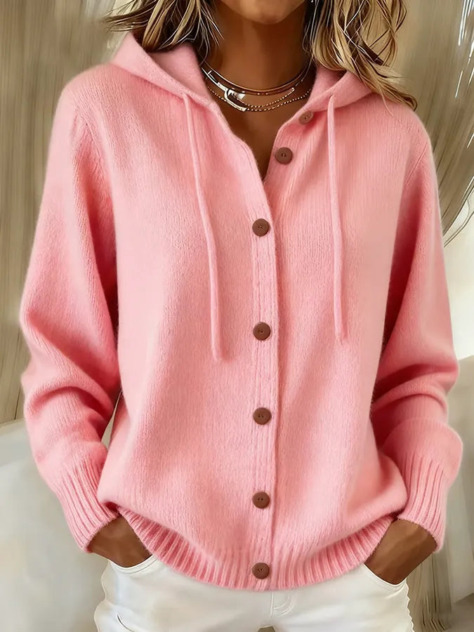 Melanie | Pink Cozy Button Cardigan
