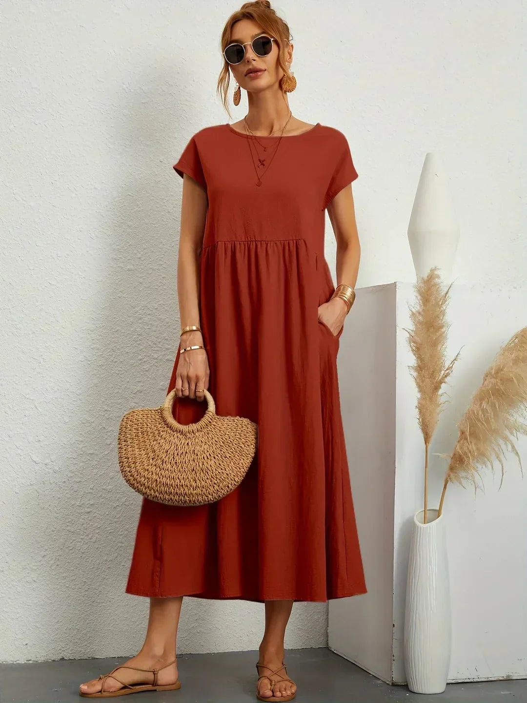 Addison | Timeless Elegance Fluid Midi Dress