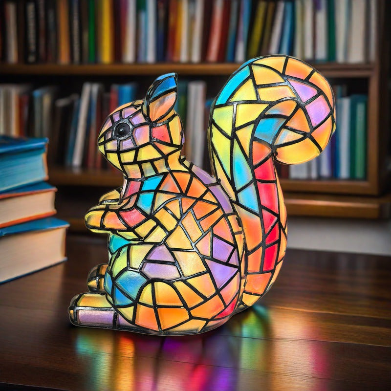 Pompon | Magical squirrel lamp made of colored glass
