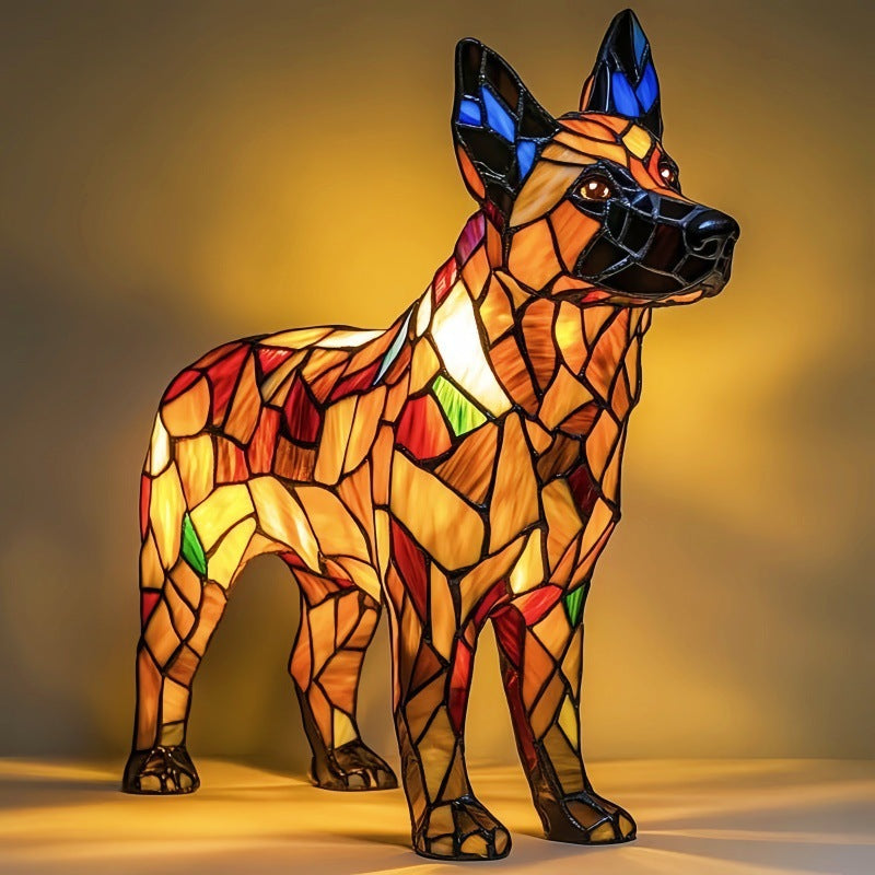 Zouzou | Magical dog lamp made of colored glass