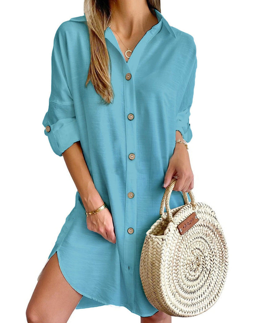 Claribel | Button-Up Shirt Dress
