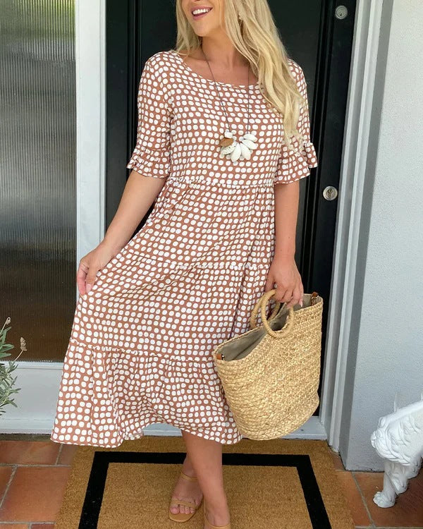 Samantha | Elegant dress with short sleeves and medium length
