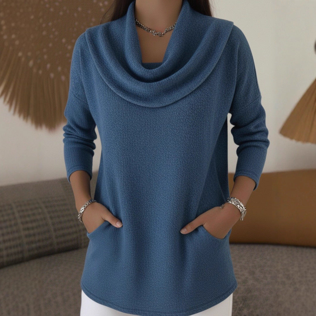 Lia | Soft Sweater with Cascading Neckline