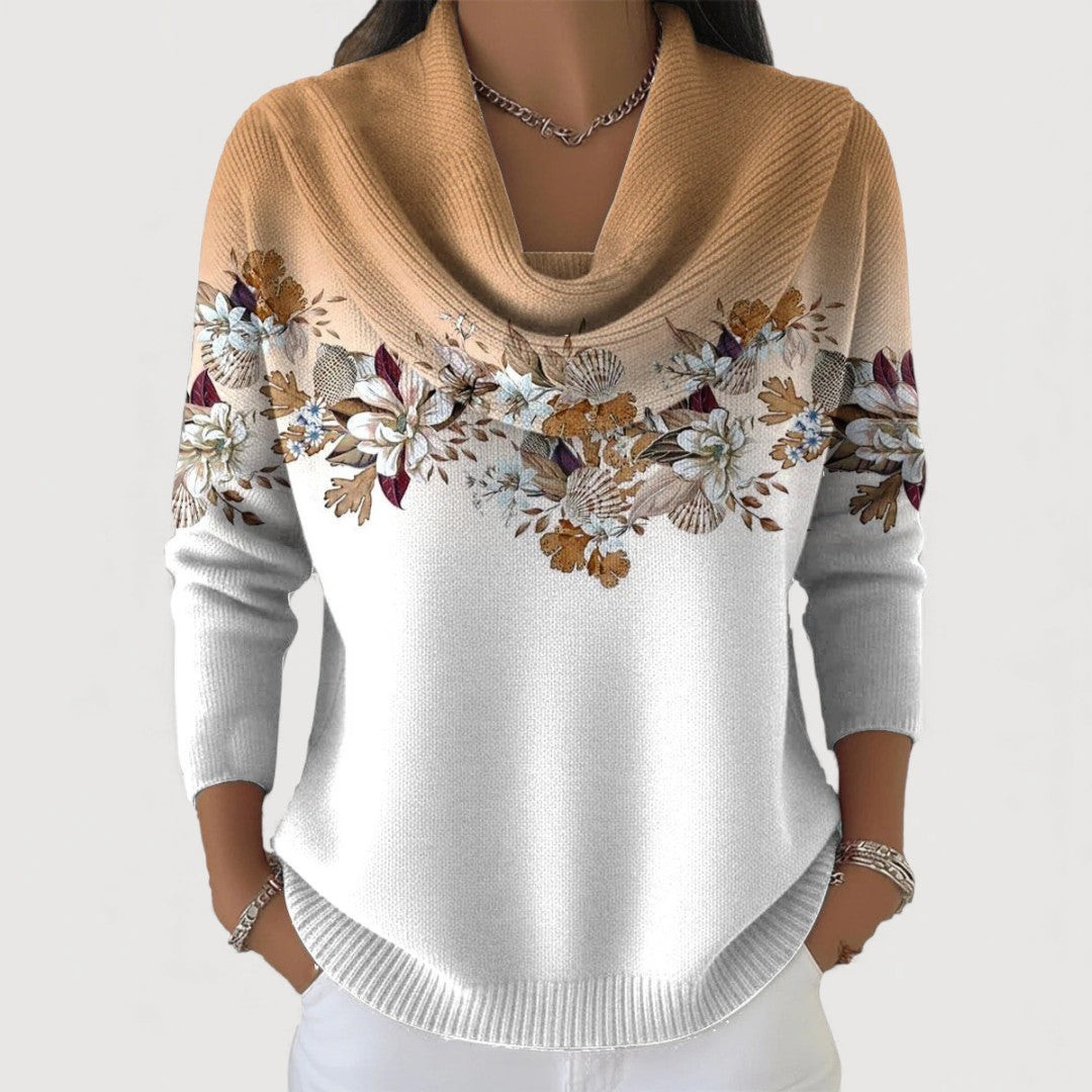 Aspen | Floral Sweater with Soft Collar