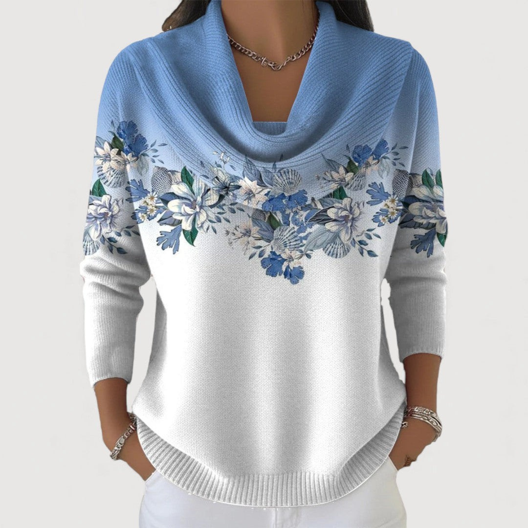 Aspen | Floral Sweater with Soft Collar