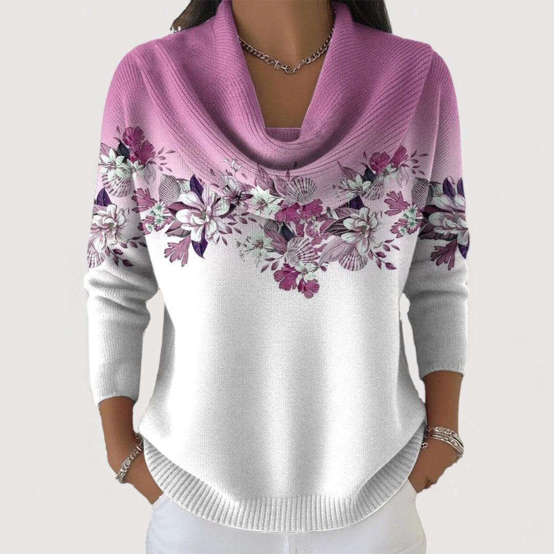 Aspen | Floral Sweater with Soft Collar