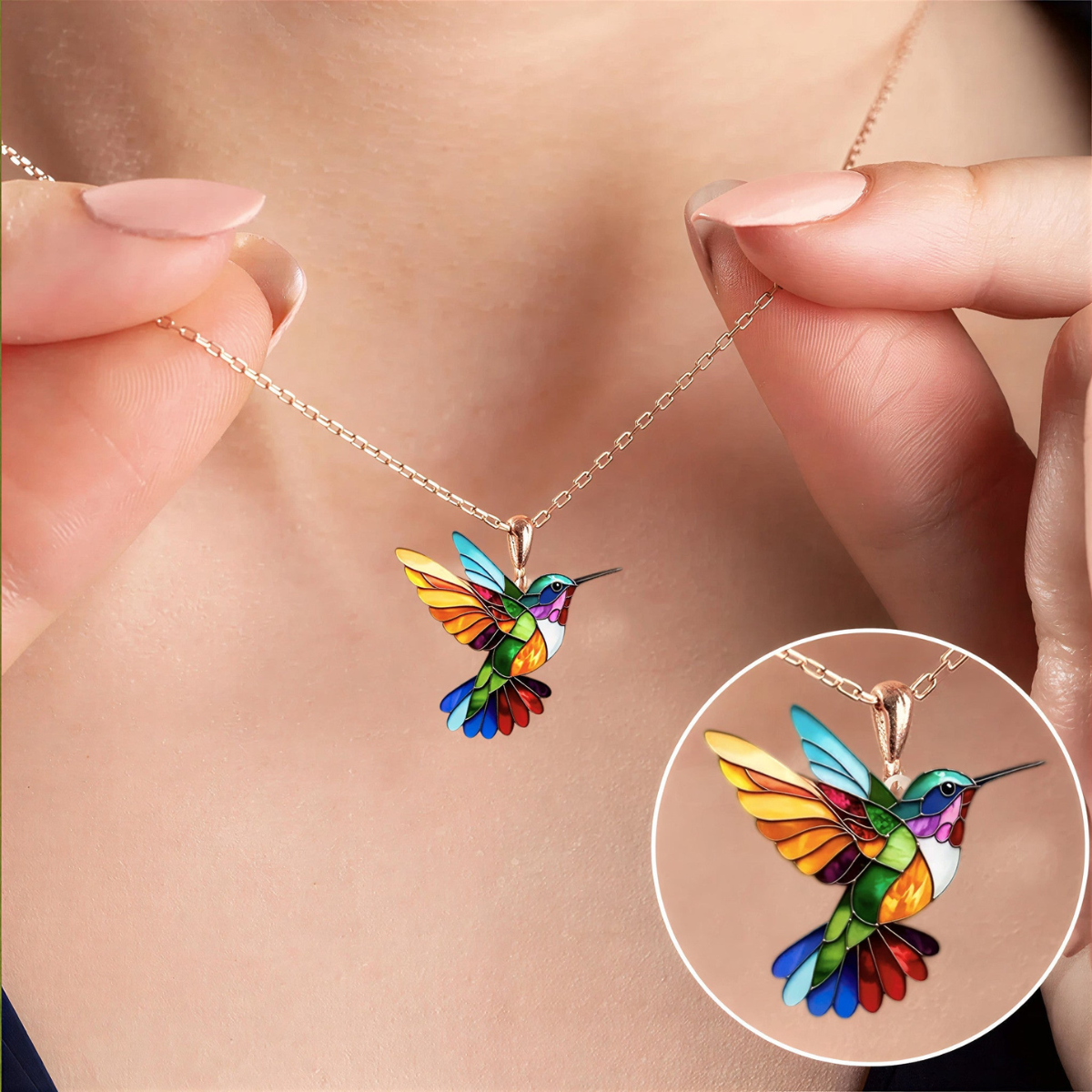 Carmen | Hummingbird Earrings & Necklace