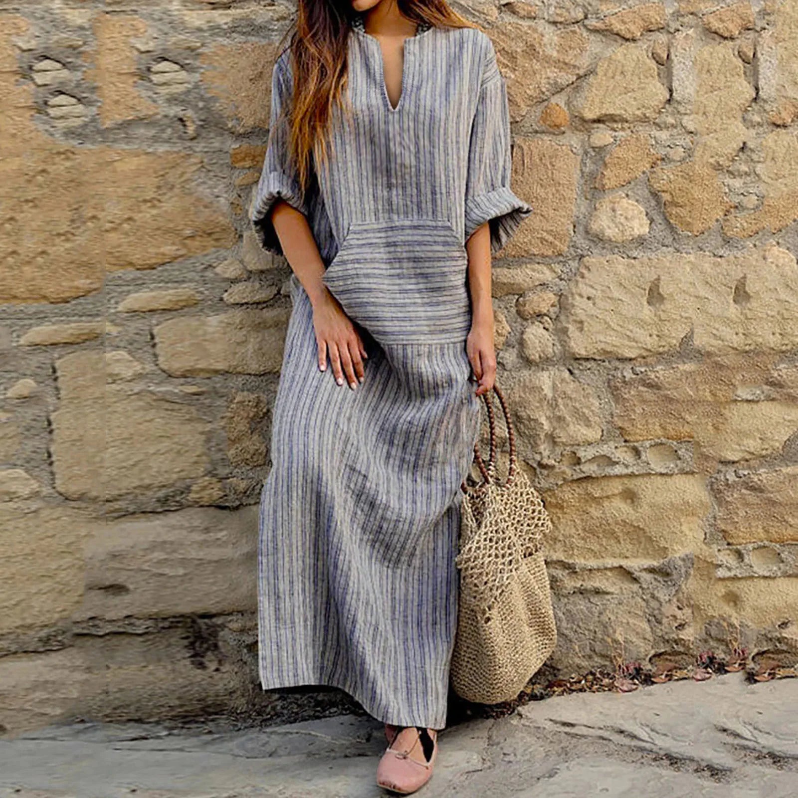 Yvonne | Striped Maxi Dress