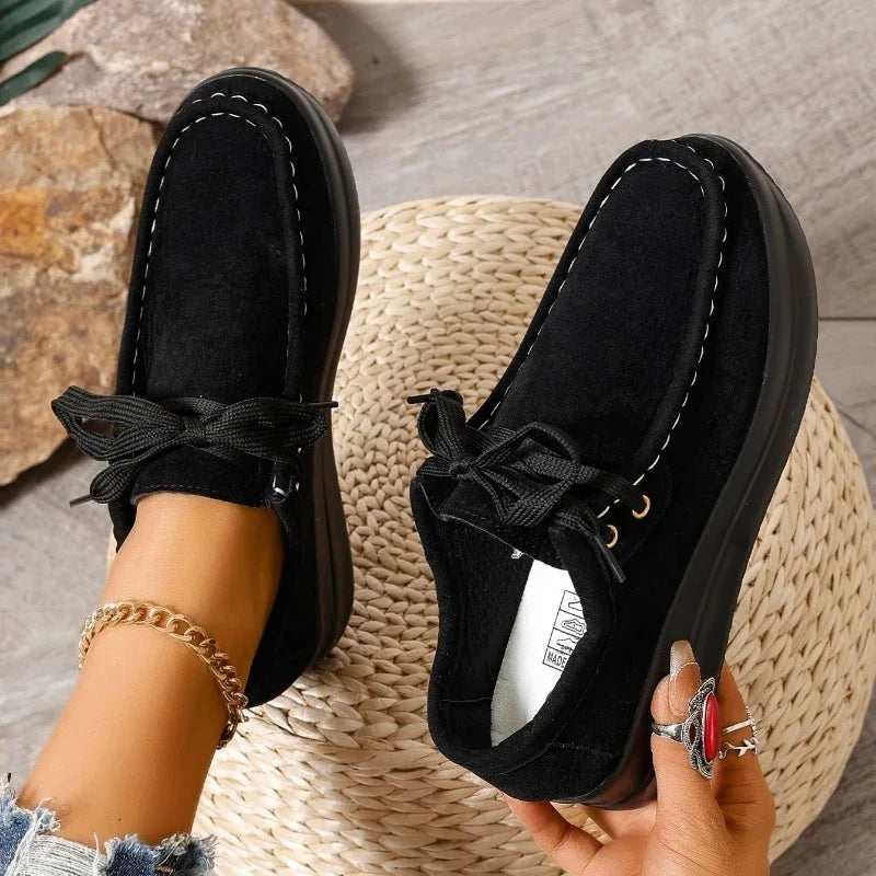 Amy | Lace Up Suede Shoes With Non Slip Sole