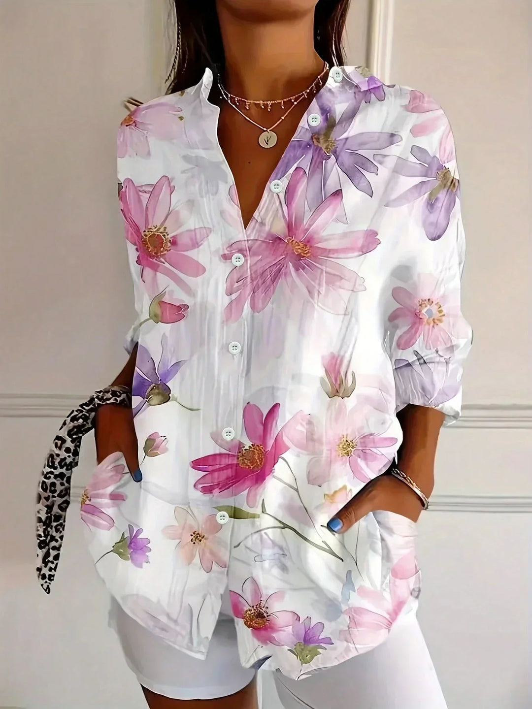 Brooklyn | Elegant Long Sleeve With Colorful Pattern Shirt