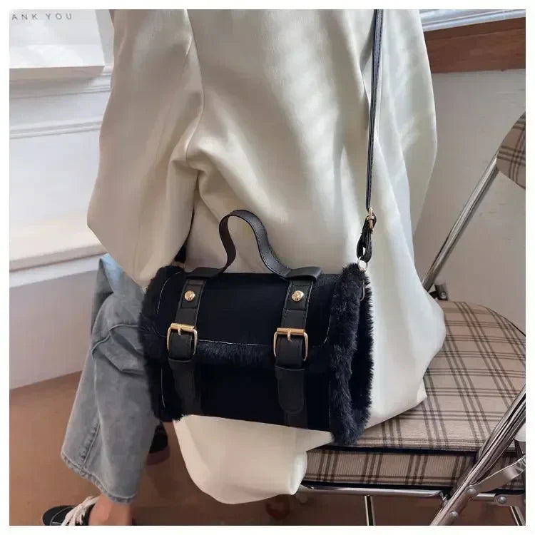 Harper | Cozy Faux-Fur Flap Shoulder Bag