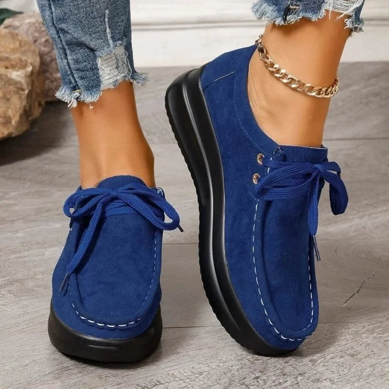 Amy | Lace Up Suede Shoes With Non Slip Sole