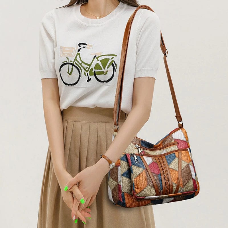 Lisa | Mosaic Leather Handbag
