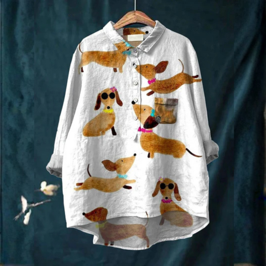 Barbara | Cute Dog Dachshund Art Print Casual Shirt