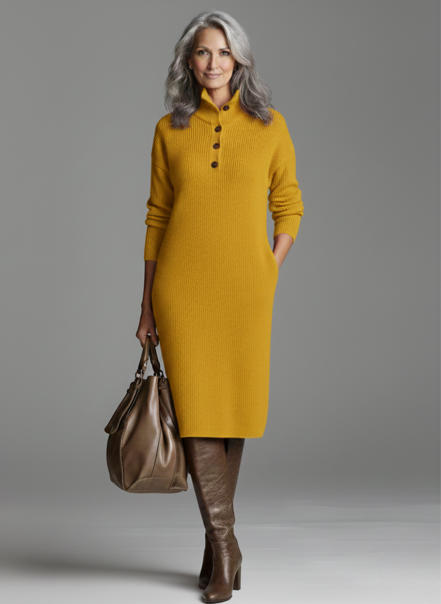 Arabella | Chic Ribbed Midi Dress