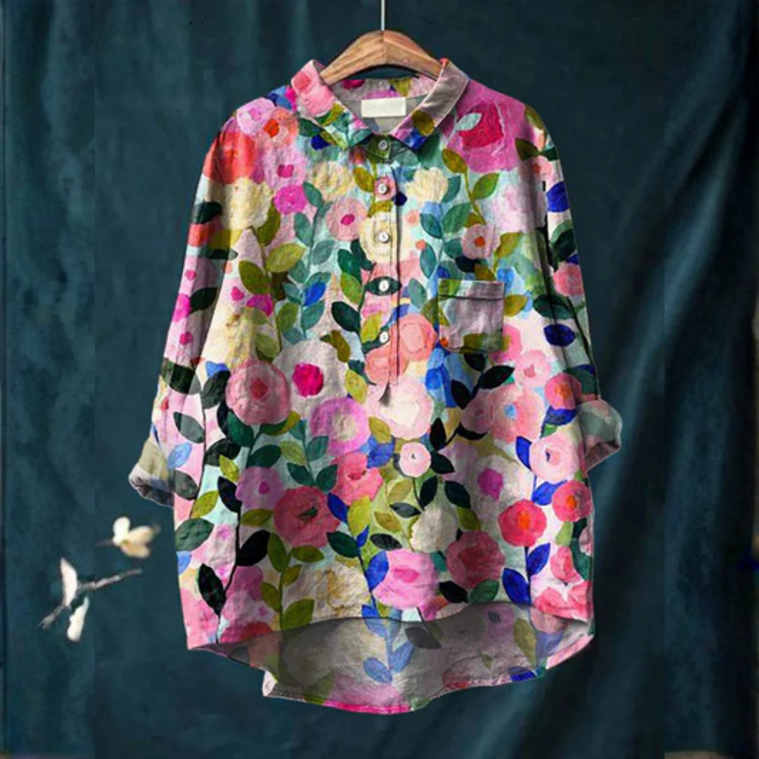 Katherine | Colorful Spring Floral Garden Printed Women's Casual Shirt