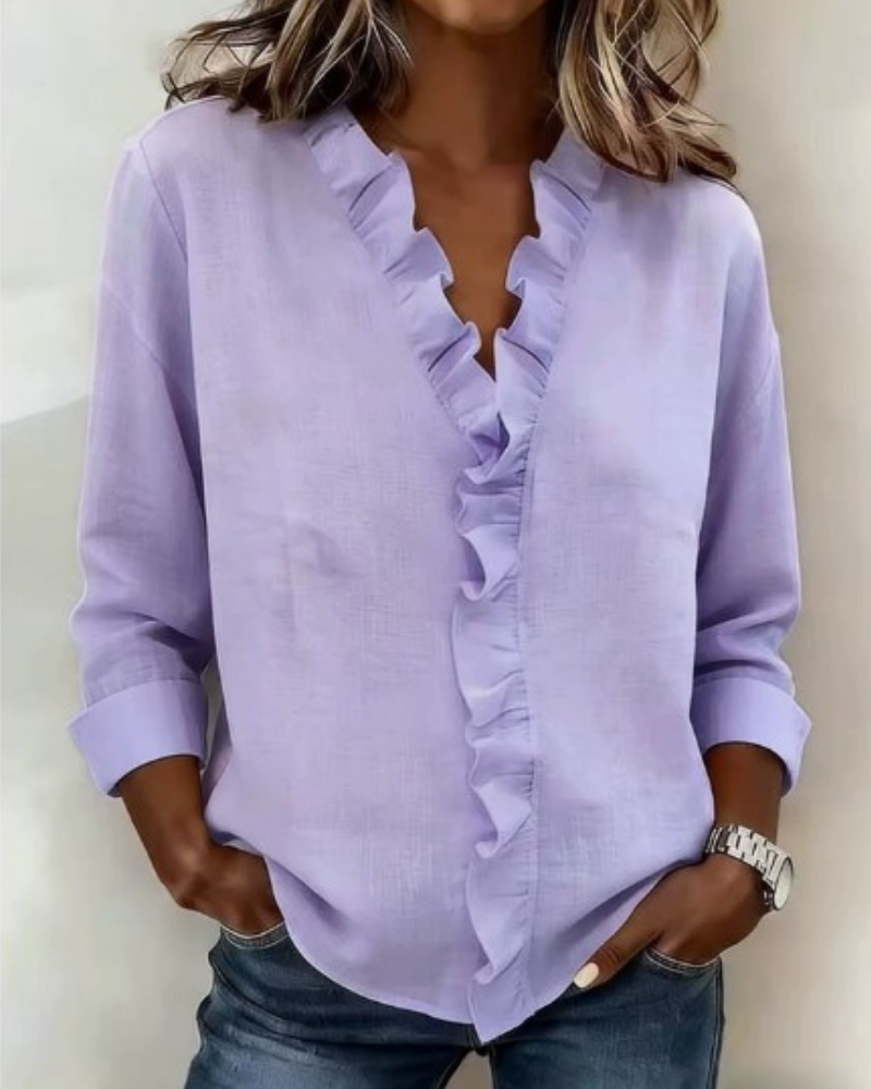 Ivy | Elegant blouse with long sleeves and V-neck