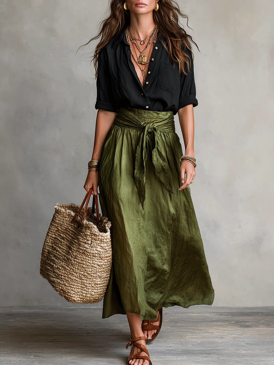 Sienna | T-shirt And Midi Skirt Set