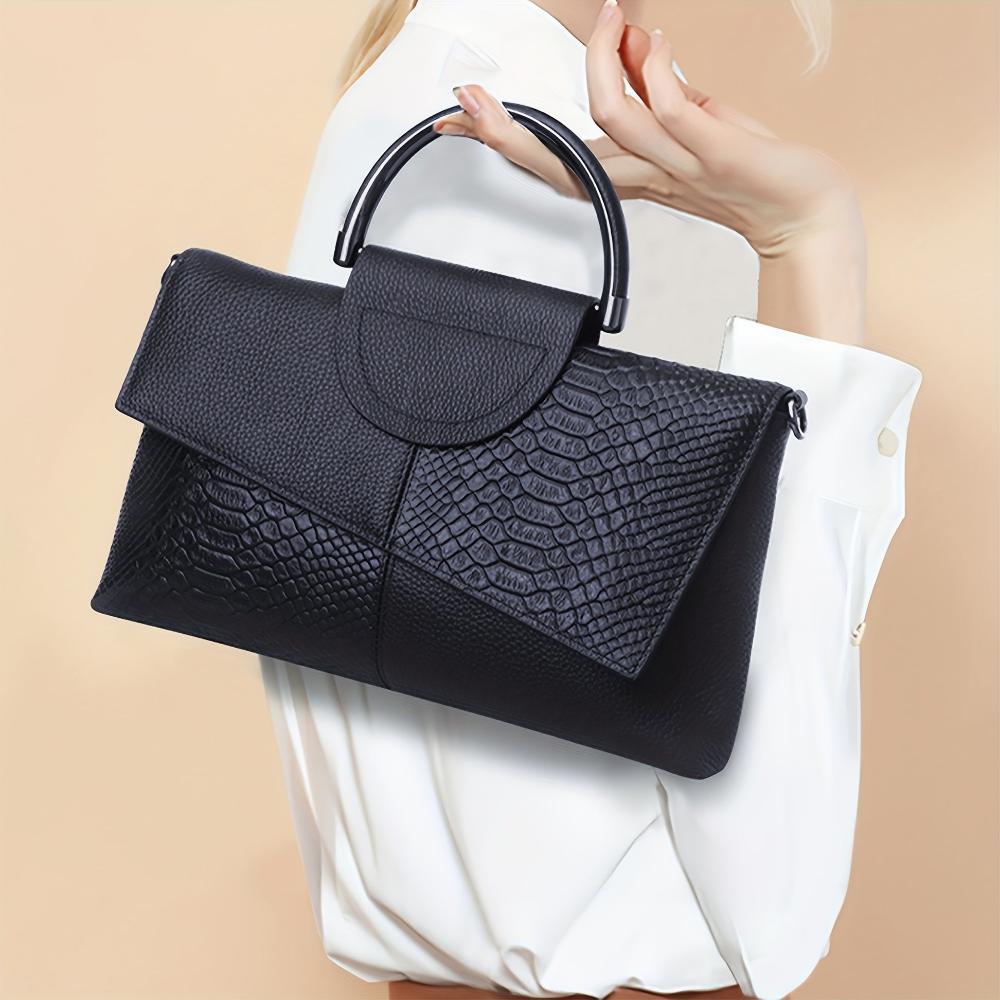 Cassandra | Handbag with Luxurious Crocodile Pattern