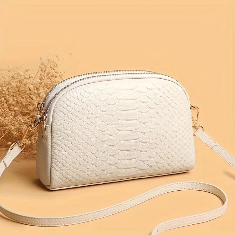 Emma | Beautiful Mini Crossbody Bag in Faux Leather with Crocodile Pattern