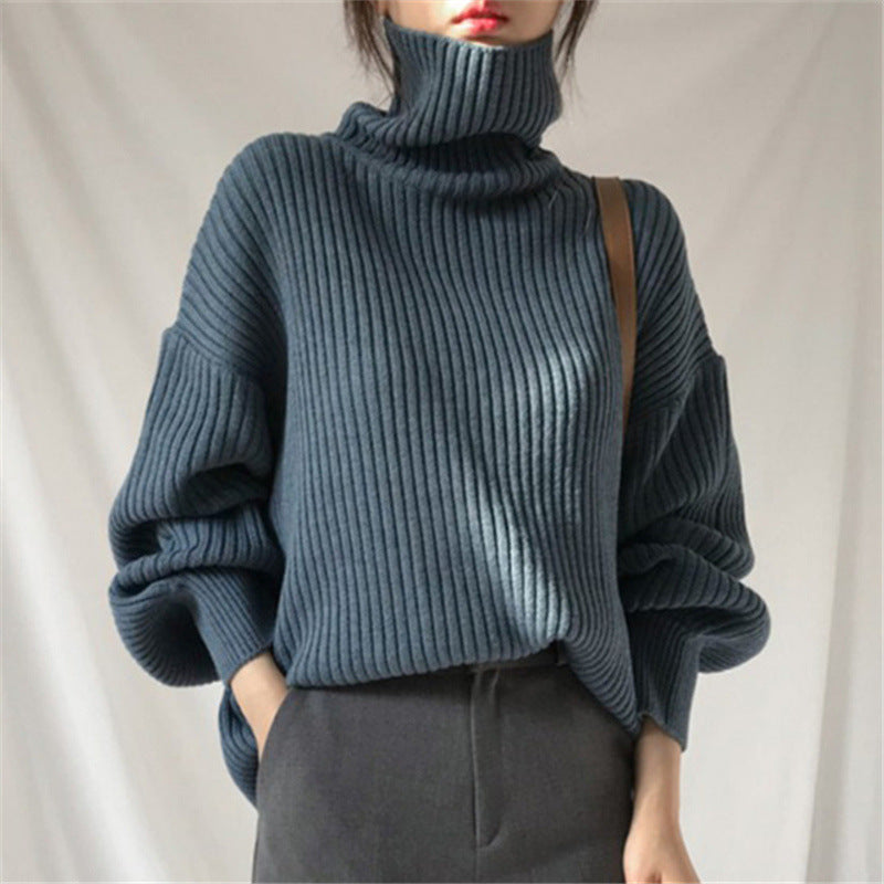 Jennifer | Luxury Pullover with High Collar and Balloon Sleeves