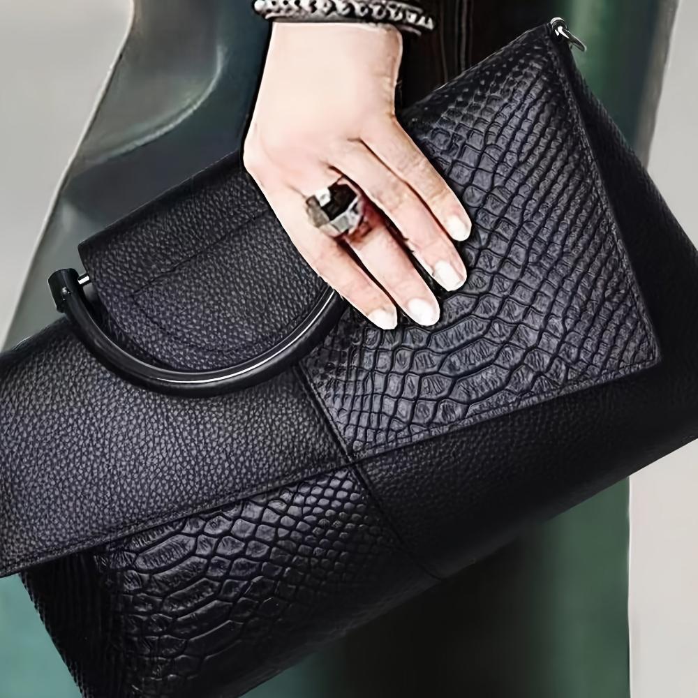 Cassandra | Handbag with Luxurious Crocodile Pattern