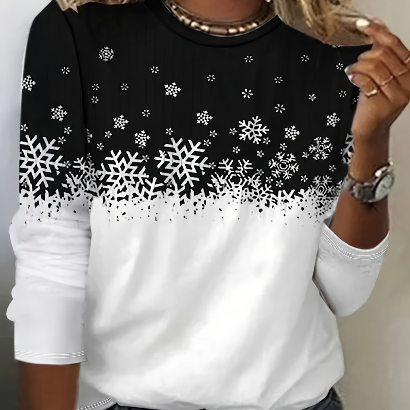 Savannah | Winter Print Long-Sleeve Top