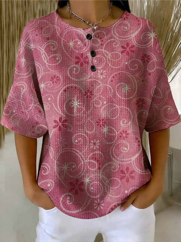 Amelia | Floral Pattern Blouse with Button Detail