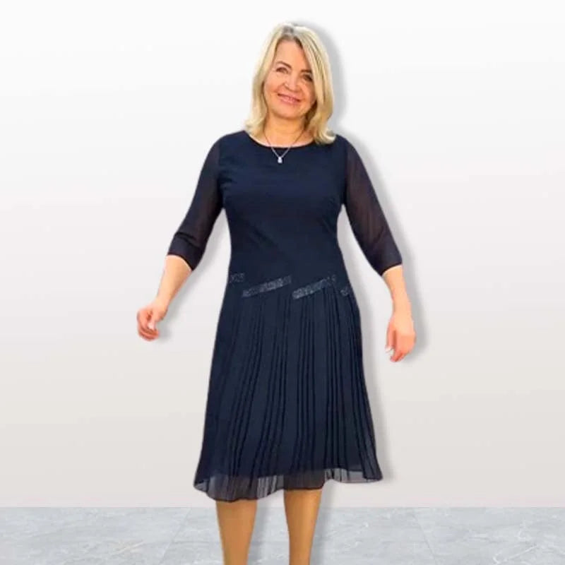 Eloise | Elegant Round Neck Midi Dress
