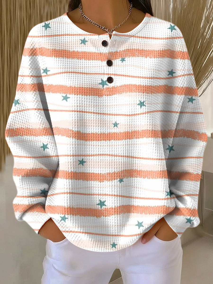TARA | Sweater with Stripes and Star Pattern