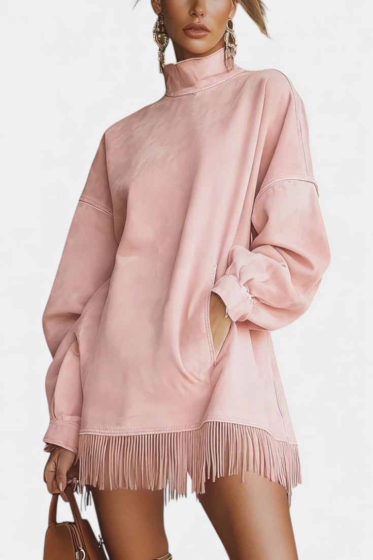 Elowen | Long-Sleeve Dress With Fringe