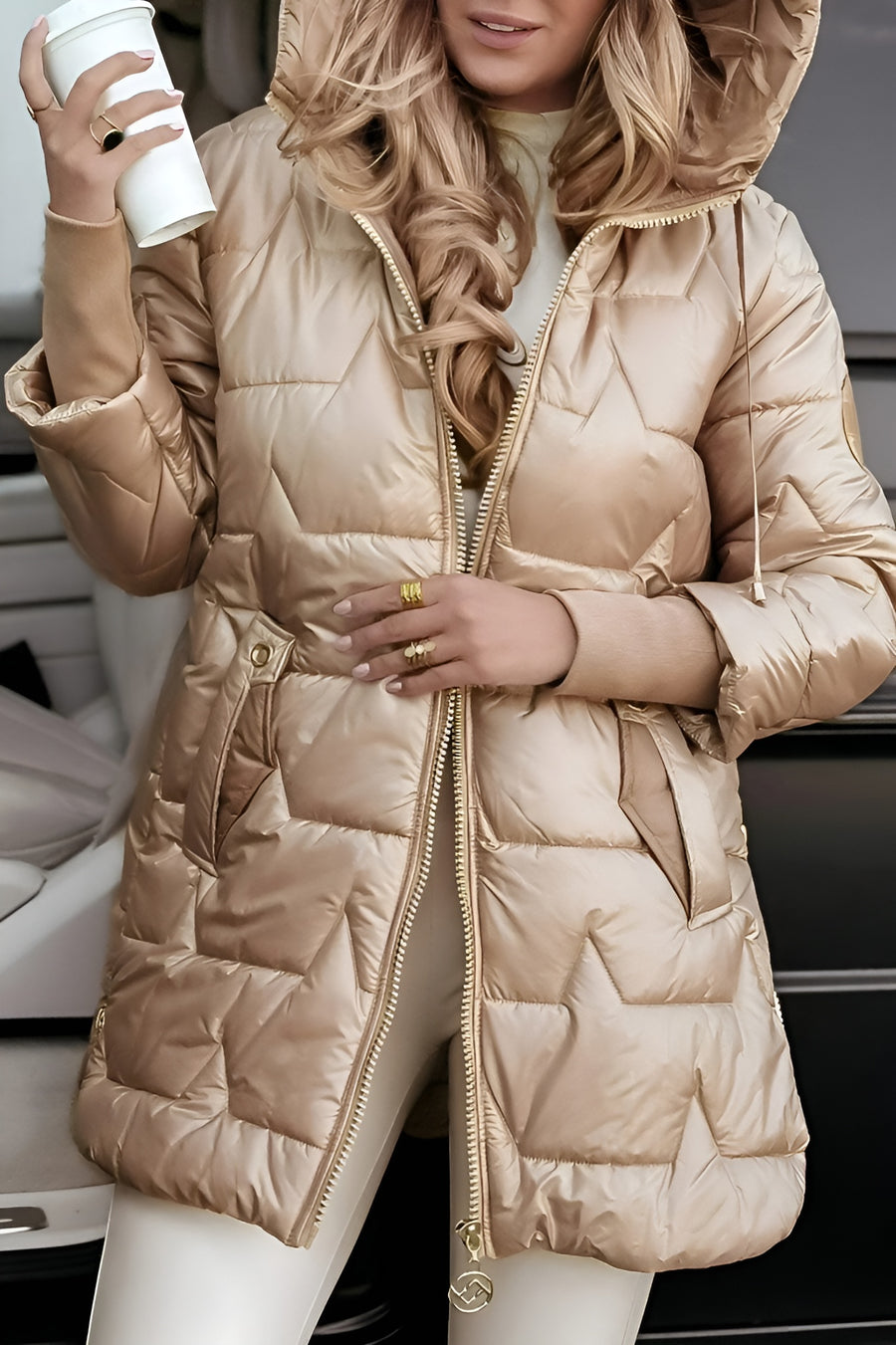 Penelope | Elegant Winter Coat With Hood And Padding