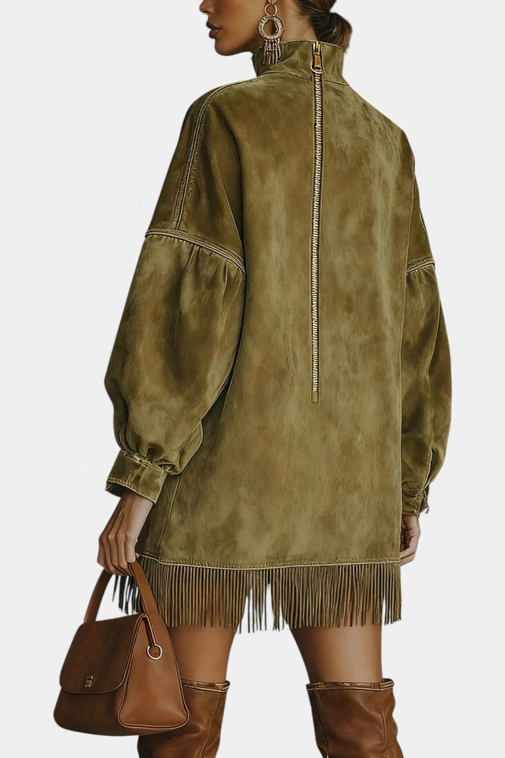 Elowen | Long-Sleeve Dress With Fringe