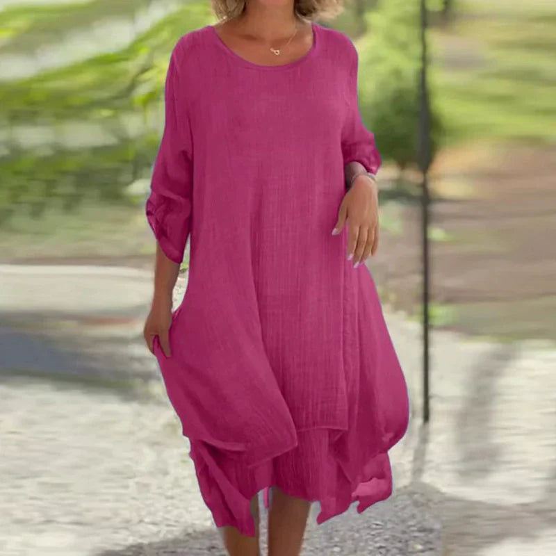 Kimberly | Round Neck Dress with Relaxed Fit