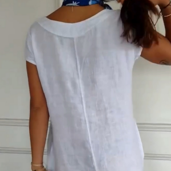 Jessica | Linen Dress with Round Neck and Loose Fit