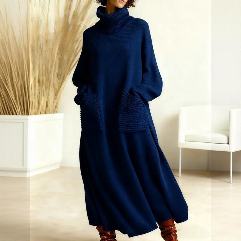 Nyla | Turtleneck Sweater Dress With Pockets