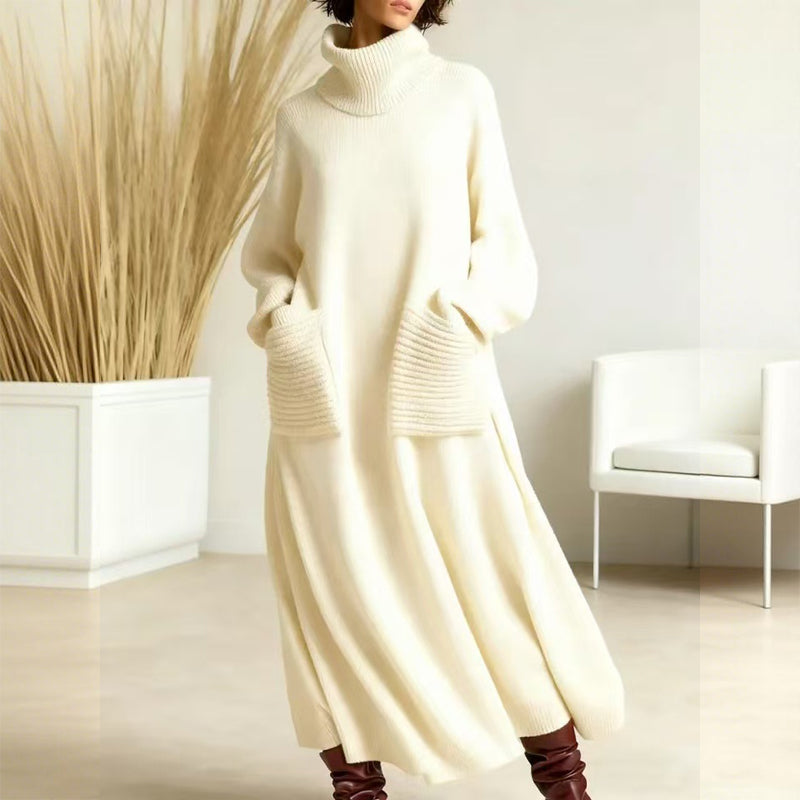 Nyla | Turtleneck Sweater Dress With Pockets