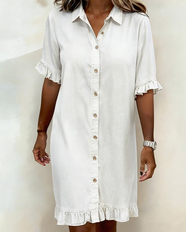 Sadie | Comfortable Denim Dress With Flattering Rubbing