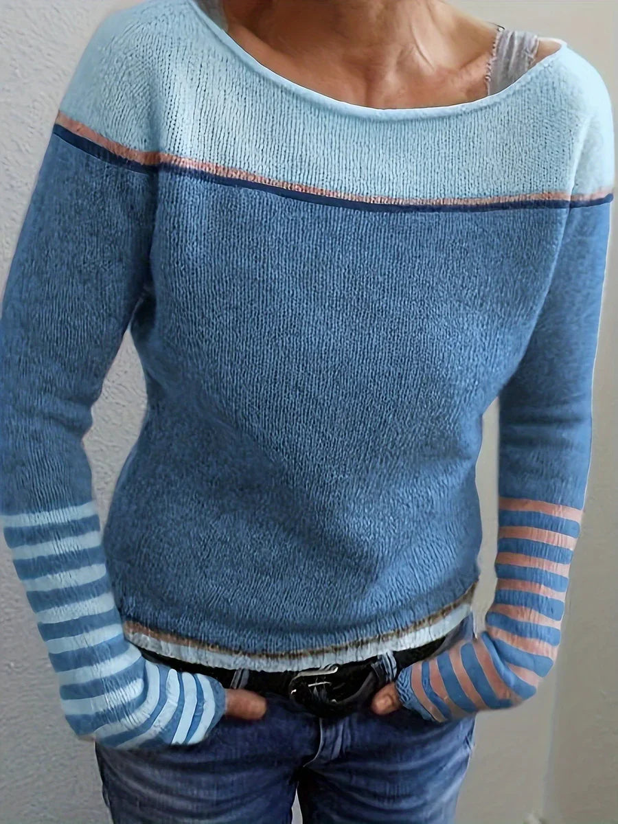 Callie | Long Sleeve Striped Knit Sweater