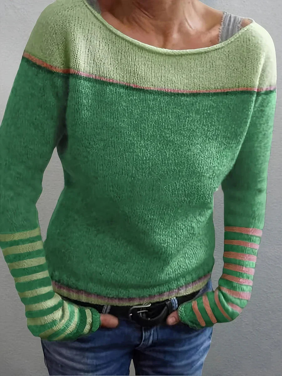 Callie | Long Sleeve Striped Knit Sweater