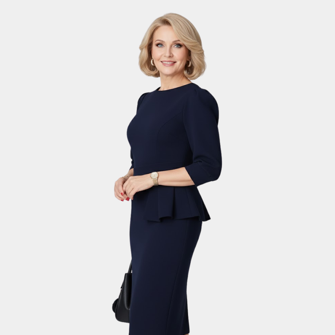 Janelle | Refined Ruffle Midi Dress