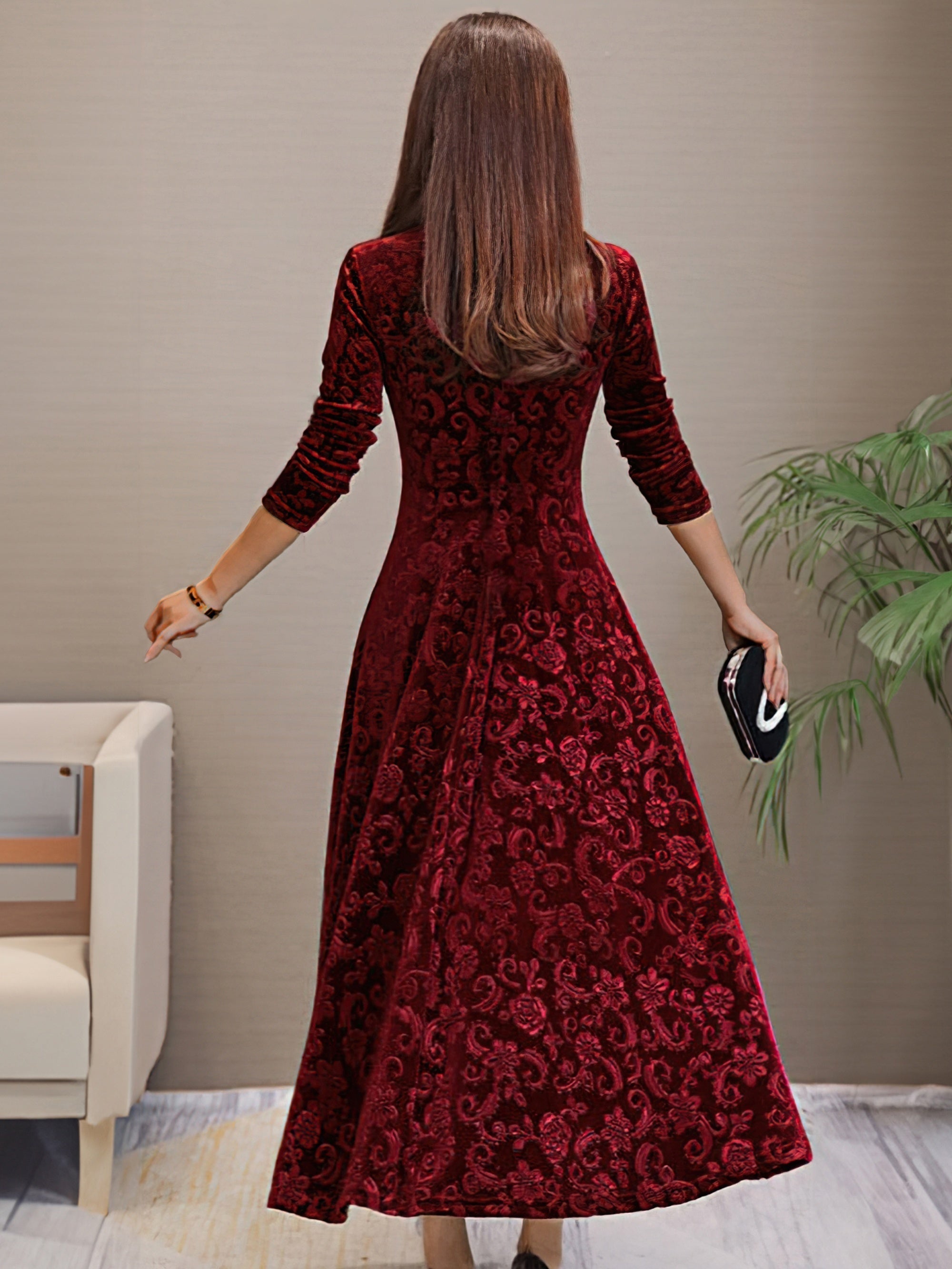 Kylie | Holiday Velvet Maxi Dress