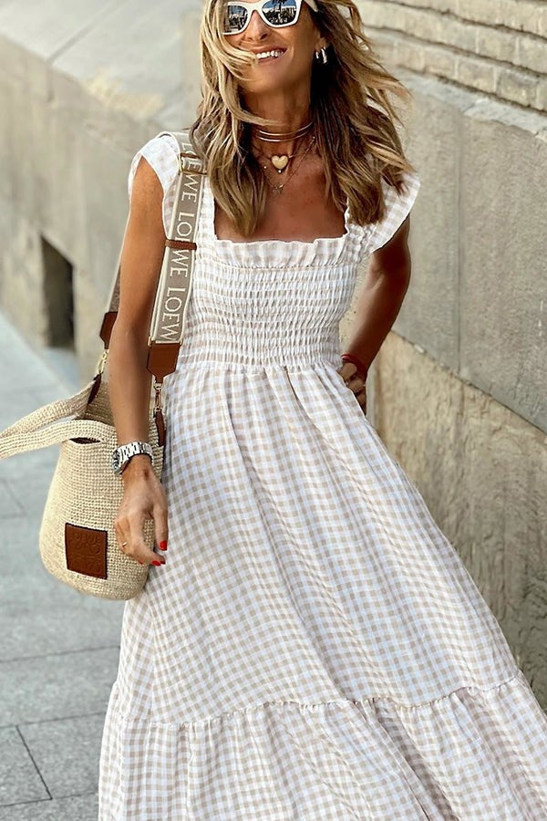 Ivara | Elegant Plaid Summer Dress