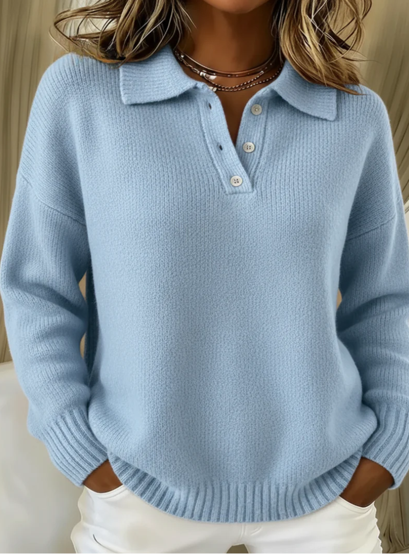 Cynthia | Soft Knit Polo Sweater