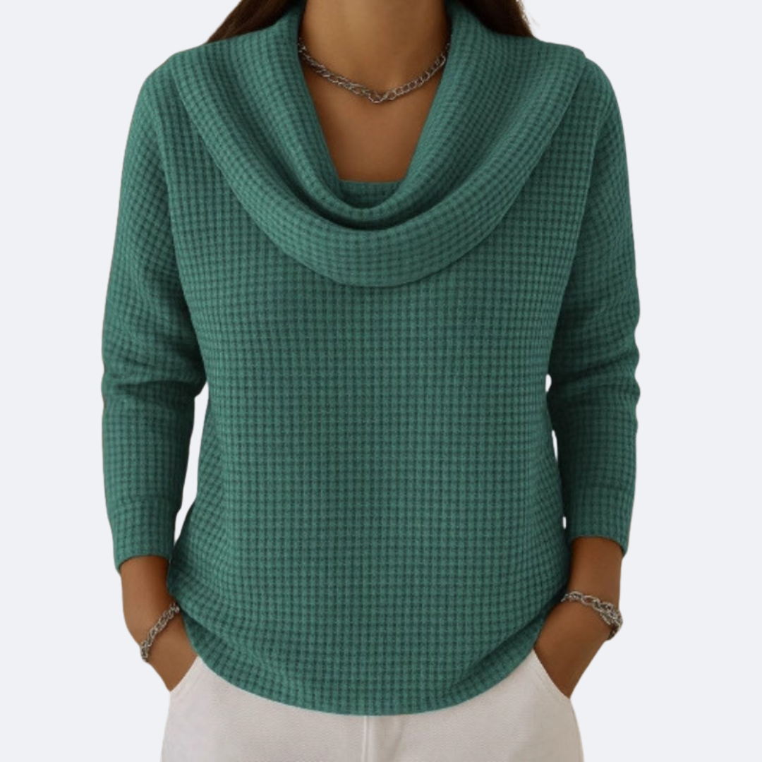 Amaya |  Thermal Soft Neck Waffle Effect Sweater