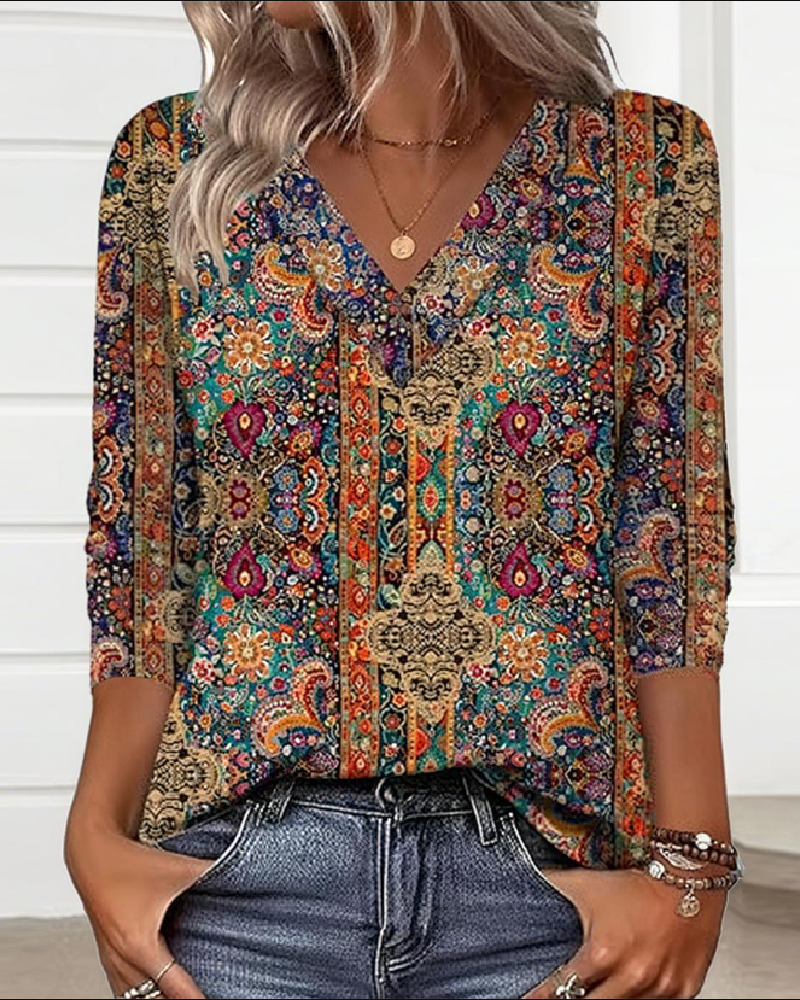 Charlotte | Printed Blouse V-Neck