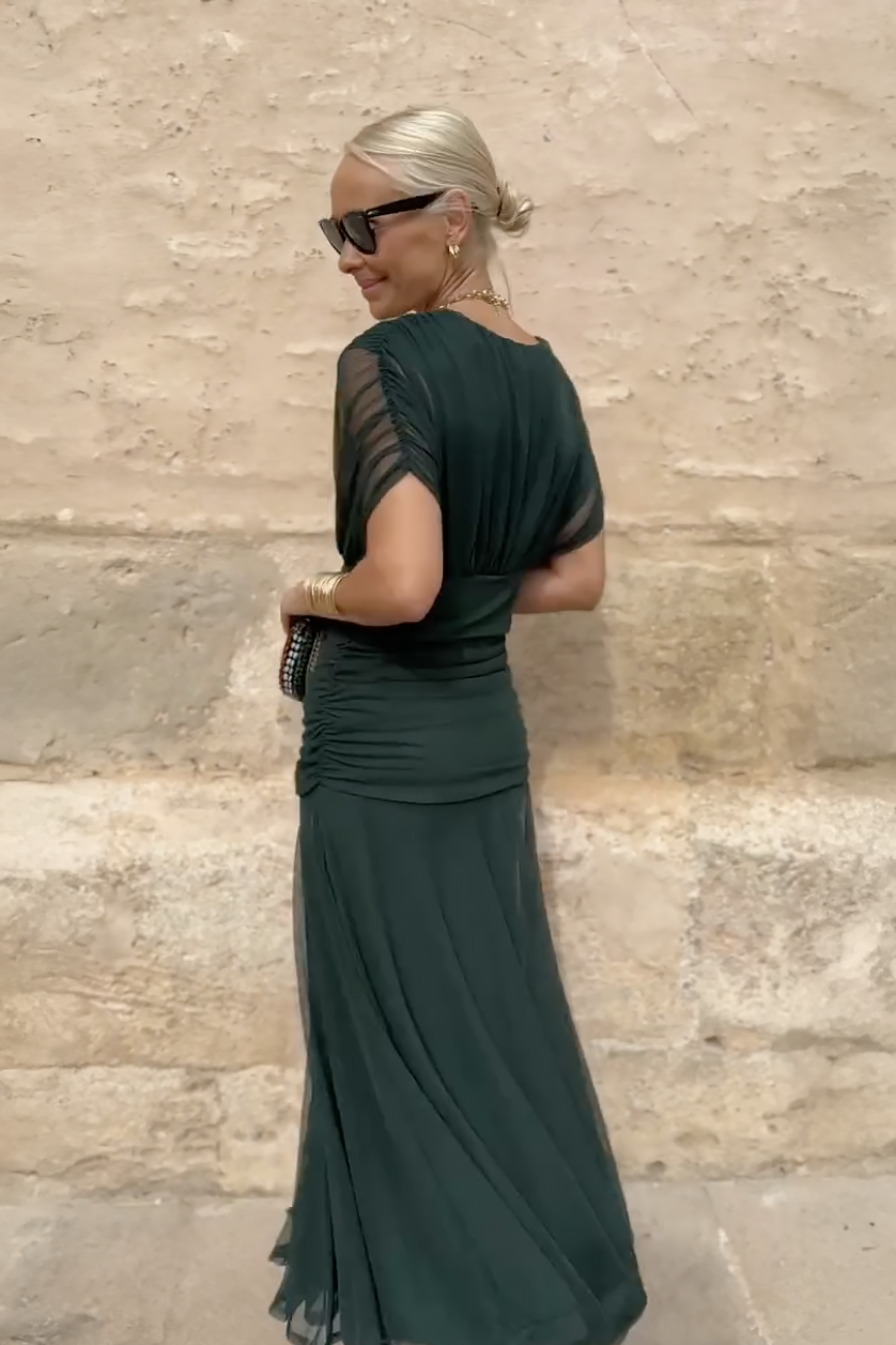 Laura | Elegant Floral V-Neck Maxi Dress